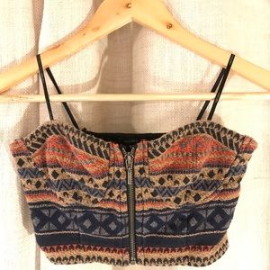 Forever 21 tribal print crop top